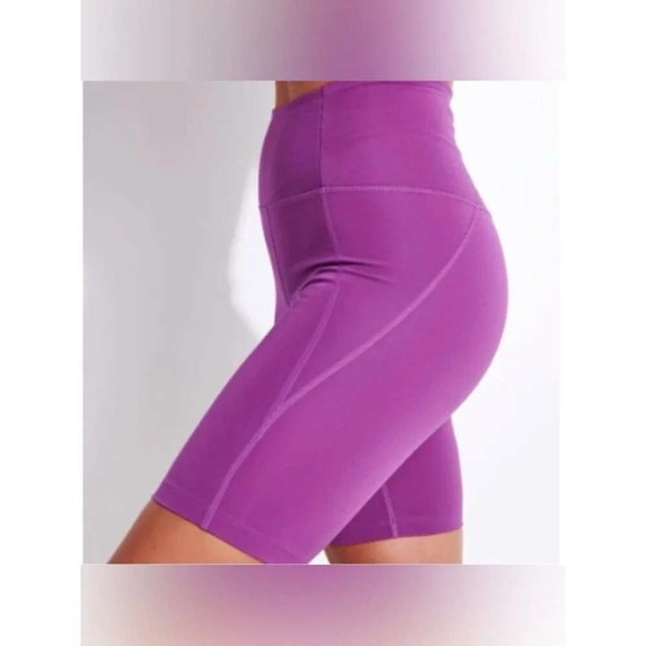 girlfriend collective Pants - Girlfriend Collective Womens Purple High Rise Bike Shorts Recycled #4011 Size S